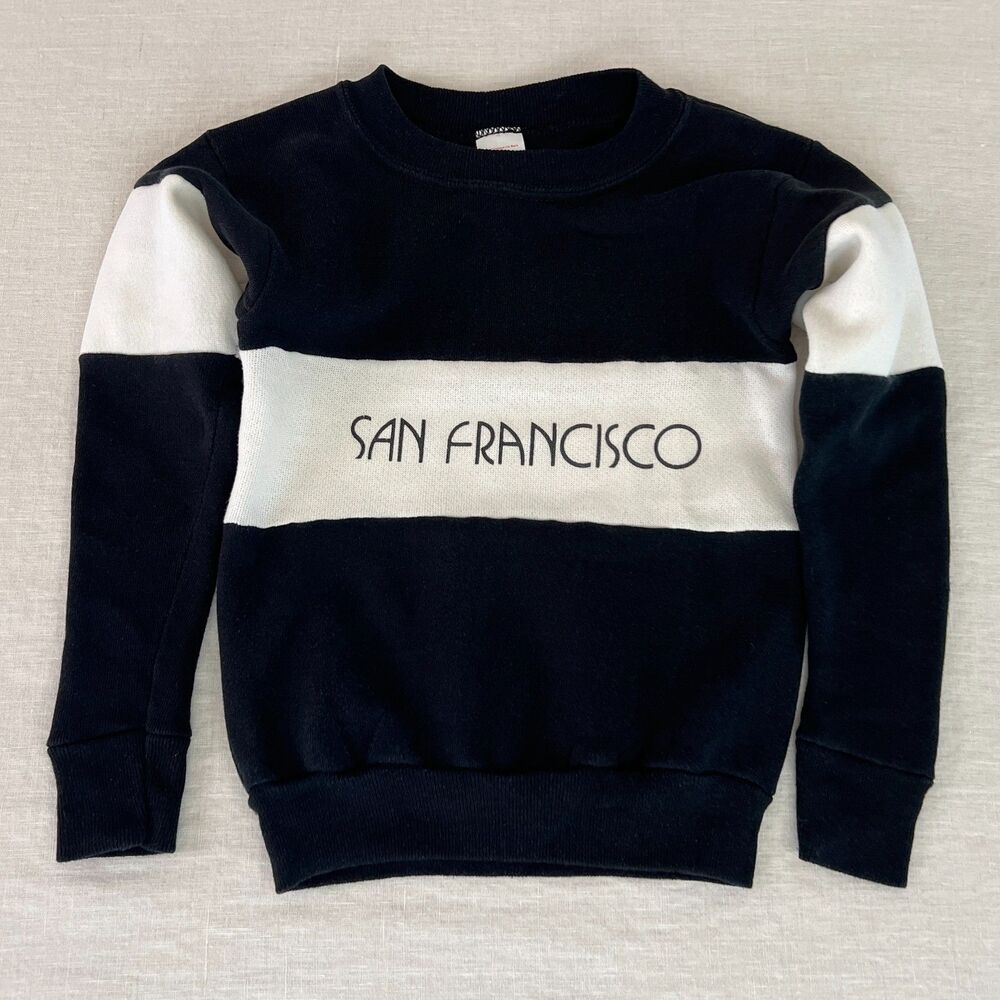 VTG 90s Tultex Kids San Francisco Travel Destination Colorblock Crewneck Sz 6-8